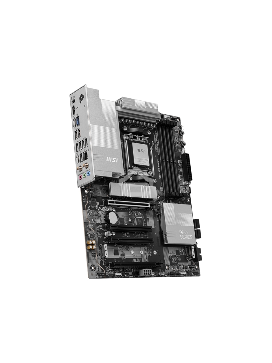 Материнская плата MSI PRO X870-P WIFI, AM5, AMD X870, 4xDDR5, 4xSATA, 3xM.2, 1xPCI-E 5.0 x16, 1xPCI-E 4.0 x16, 2xPCI-E 3.0 x1, 1xHDMI, 1xUSB-C, 1xRJ45 5Gb, 2xUSB-A 3.2 Gen 1, 2xUSB-A 3.2 Gen 2, 4xUSB-A 2.0, 1xUSB-C 3.2 Gen 2x2, 1xUSB4, 3x3.5мм, 7.1, ATX