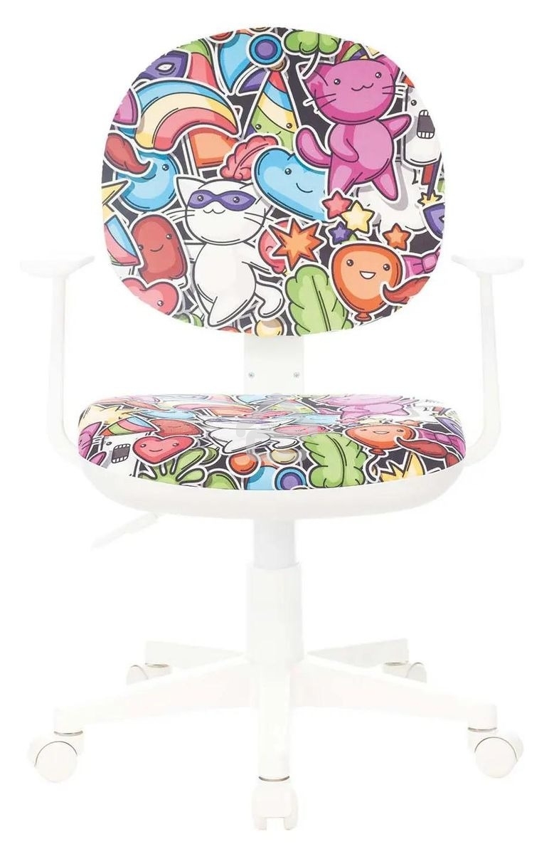 Кресло детское Бюрократ CH-W356AXSN мультиколор маскарад, крестовина пластик, пластик белый