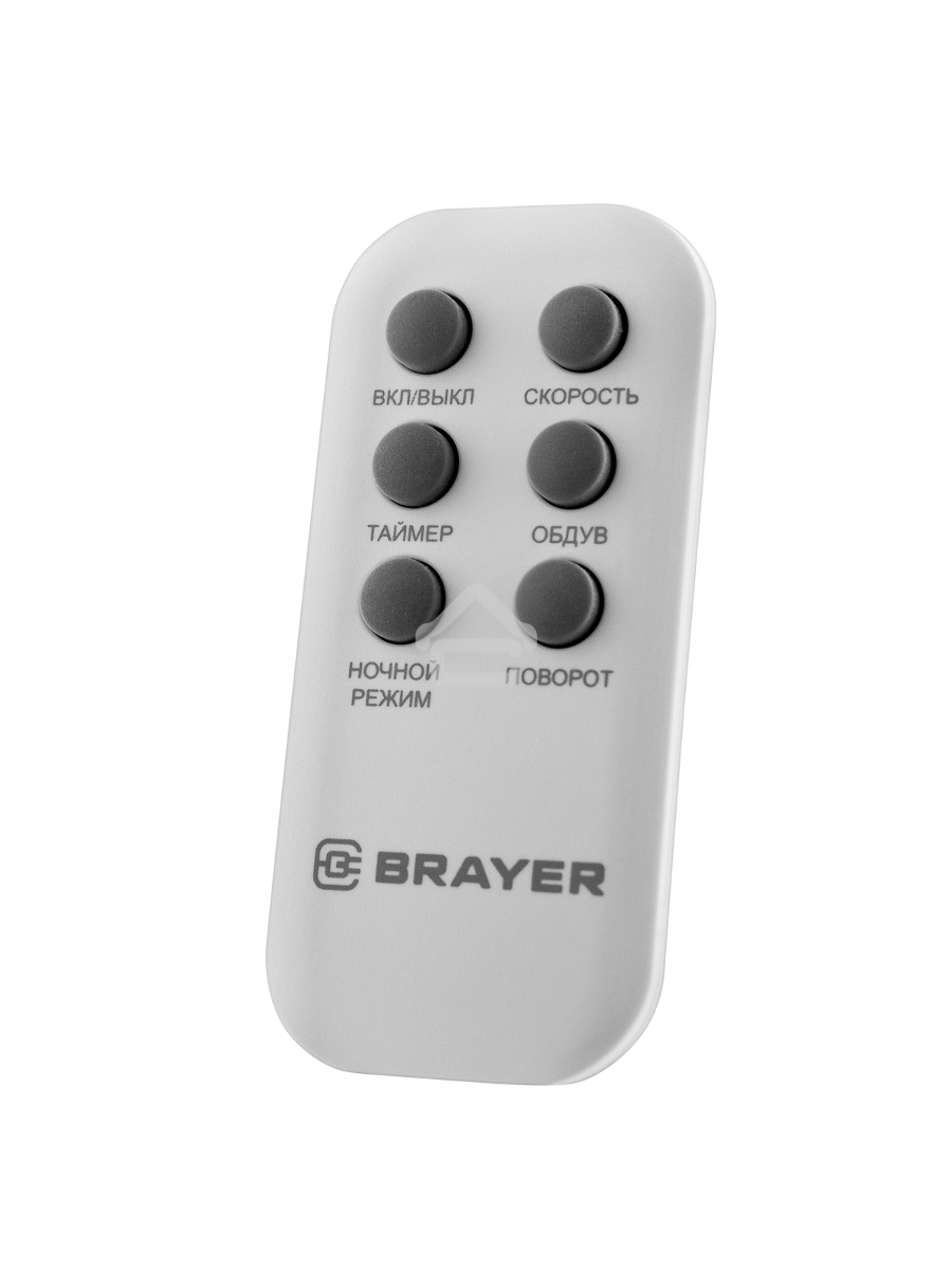 Колонный вентилятор BRAYER BR4958WH, механ.упр.,пульт ДУ,вращение90°,мощ-ть50Вт,защита от перегрева
