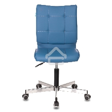 Кресло компьютерное Бюрократ CH-330M/OR-03 без подлокотников, синий, искусственная кожа, крестовина металл