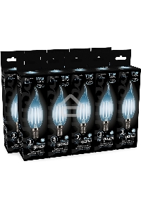 Лампа филам. Gauss Filament 11Вт цок.:E14 свеча 220B св.свеч.бел.нейт. CF35 (упак.:10шт) (104801211)