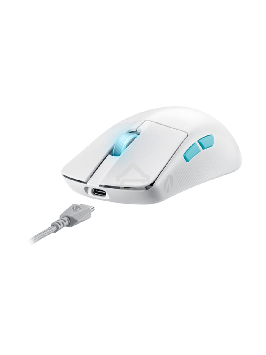 Мышь беспроводная/проводная ASUS ROG Harpe Ace Aim Lab Edition белый, 36000 dpi, радиоканал, Bluetooth, USB, кнопки - 5