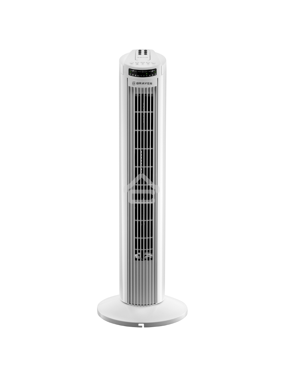 Колонный вентилятор BRAYER BR4958WH, механ.упр.,пульт ДУ,вращение90°,мощ-ть50Вт,защита от перегрева