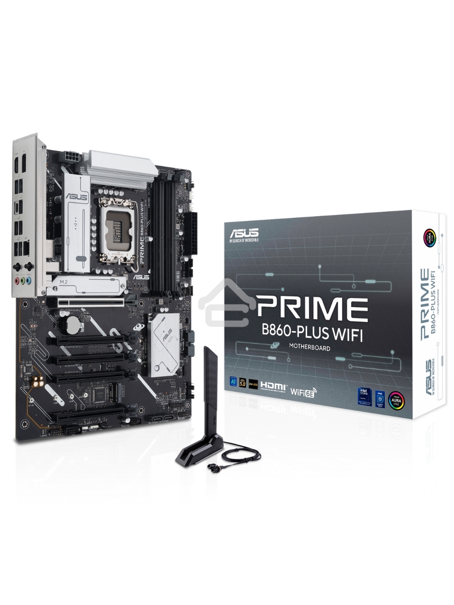 Материнская плата ASUS PRIME B860-PLUS WIFI, LGA 1851, Intel B860, 4xDDR5, 4xSATA, 2xM.2, 1xPCIe 5.0 x16, 4xPCIe 4.0 x16, 2xUSB-C, 4xUSB-A 3.2 Gen 1, 2xUSB-A 3.2 Gen 2, 1xHDMI, 1xDP, 1x2.5Gb LAN, 7.1, ATX