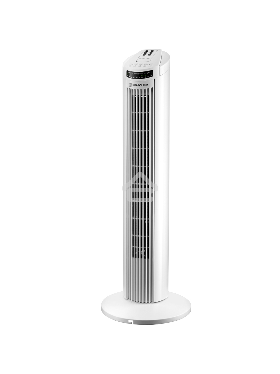 Колонный вентилятор BRAYER BR4958WH, механ.упр.,пульт ДУ,вращение90°,мощ-ть50Вт,защита от перегрева