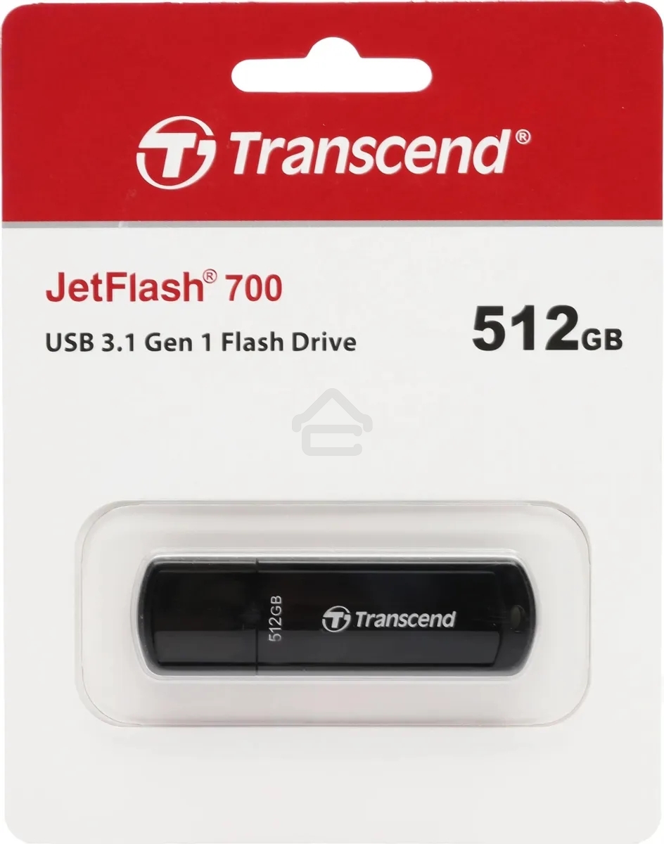 Флешка USB Transcend Jetflash 700 (TS512GJF700), 512Gb, USB 3.0, R/W 70/30, черный
