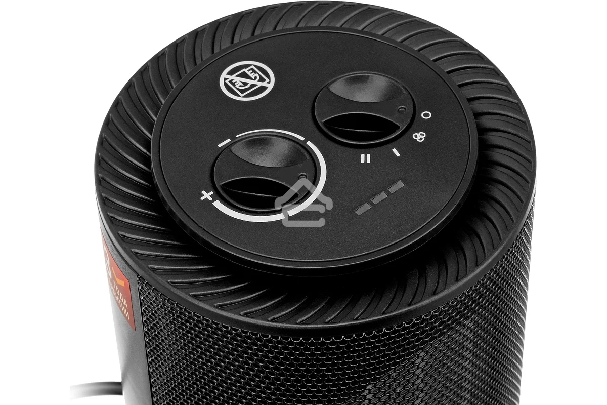 Тепловентилятор керамический Denzel DTFC-1200S, черный, 600/1200 Вт, 12 м2, 3 режима, термостат