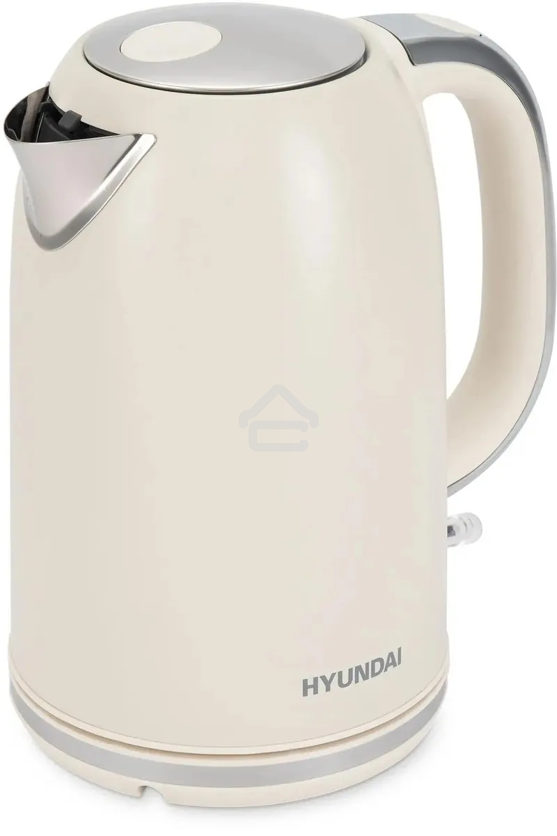 Чайник электрический Hyundai HYK-S9900 1.7 л, 2200 Вт, молочный/серебристый корпус: металл