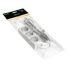 Удлинитель ExeGate ECE-3-3W (EX285806RUS), белый, 3 м, Евровилка с заземлением, 3 евророзетки с заземлением, 2200 Вт