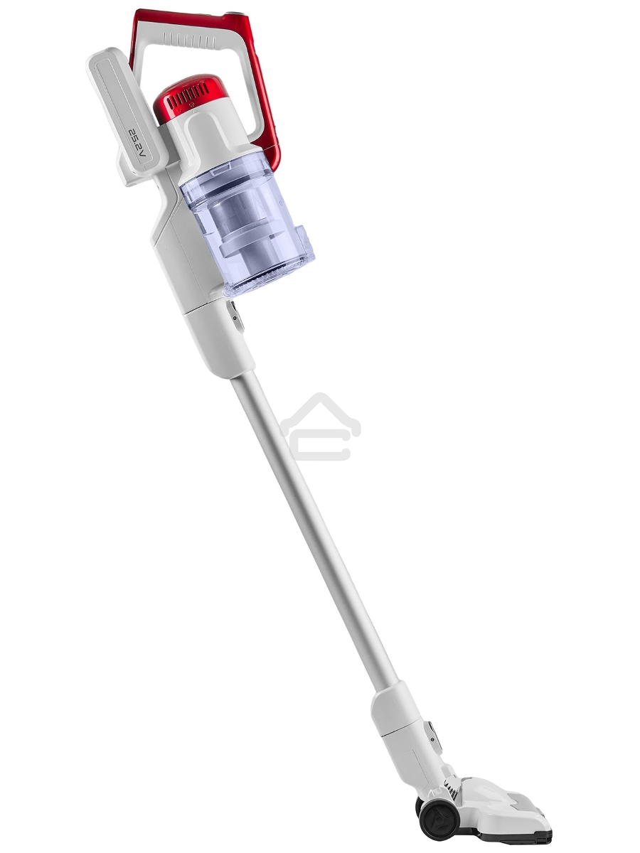 Пылесос вертикальный/ручной H-Clean HVC 102 SE белый/красный, питание от аккумулятора, 100 Вт, уборка сухая, пылесборник 0.65 л, работа от АКБ max 45 мин