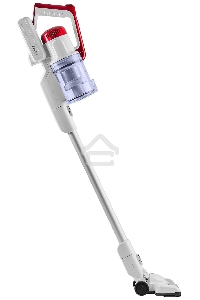 Пылесос вертикальный/ручной H-Clean HVC 102 SE белый/красный, питание от аккумулятора, 100 Вт, уборка сухая, пылесборник 0.65 л, работа от АКБ max 45 мин