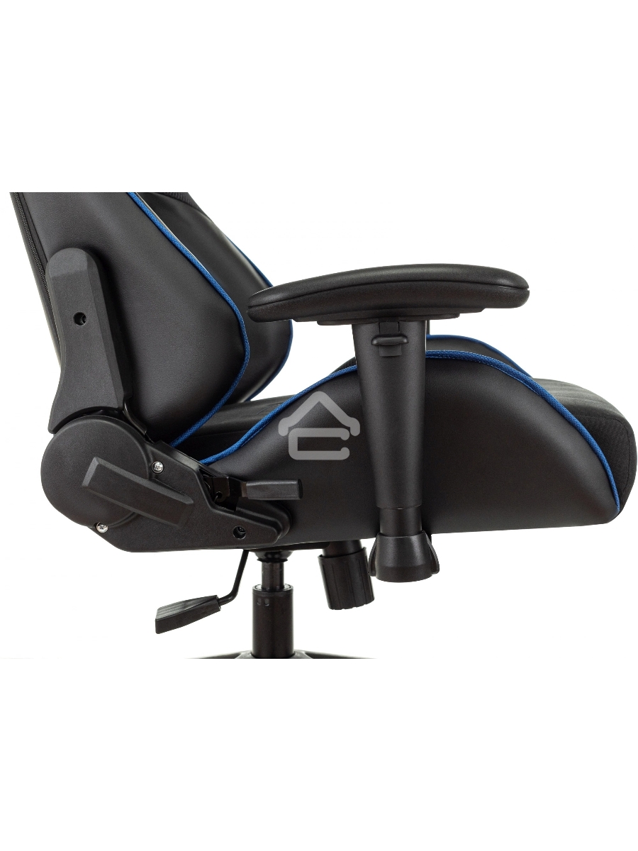 Кресло игровое Бюрократ VIKING 4 AERO BLUE черный/синий, искусст.кожа/ткань, две подушки