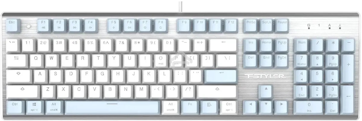 Клавиатура проводная A4Tech Fstyler FS100 Neon, USB, синий/белый