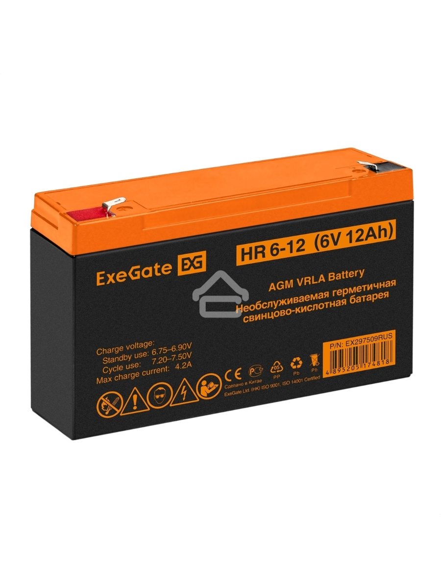 Аккумуляторная батарея ExeGate HR 6-12 (6V 12Ah, клеммы F2)