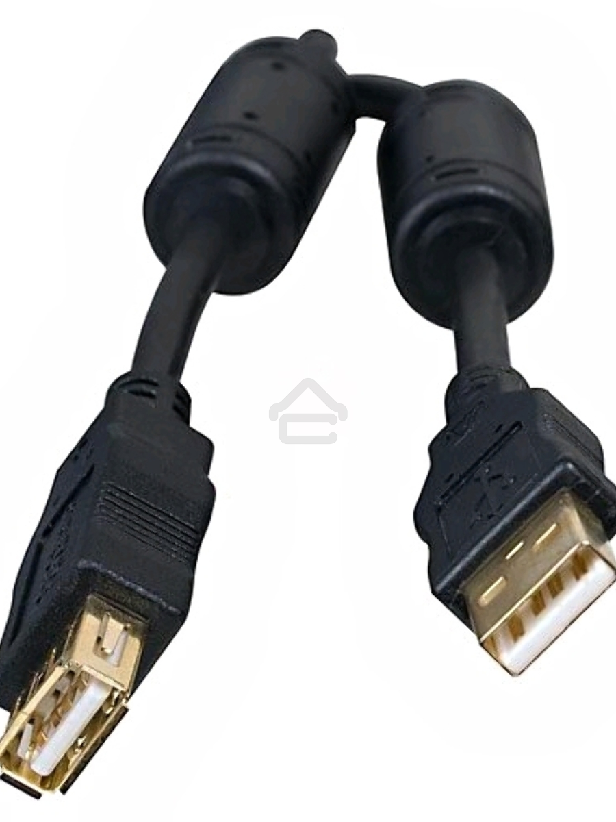 Кабель 5bites Проф. Кабель 5bites UC5011-018A USB2.0, AM/AF, зол.разъемы, ферр.кольца, 1.8м., черный