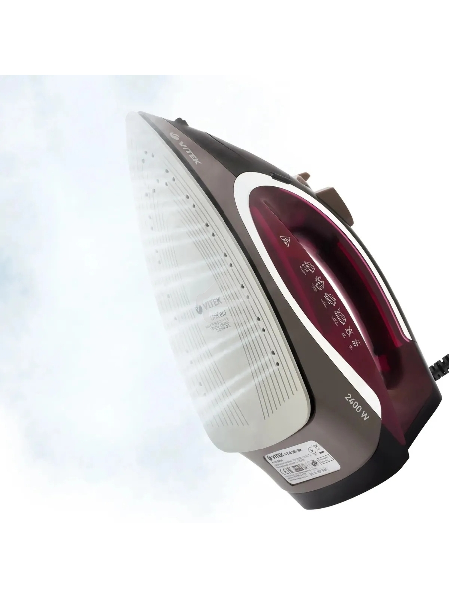 Утюг Vitek VT-8309 BK, черный/коричневый/бордовый