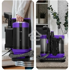 Пылесос моющий Kitfort КТ-5213 черный/фиолетовый, 450/450 Вт, уборка влажная, пылесборник контейнер 1.3 л