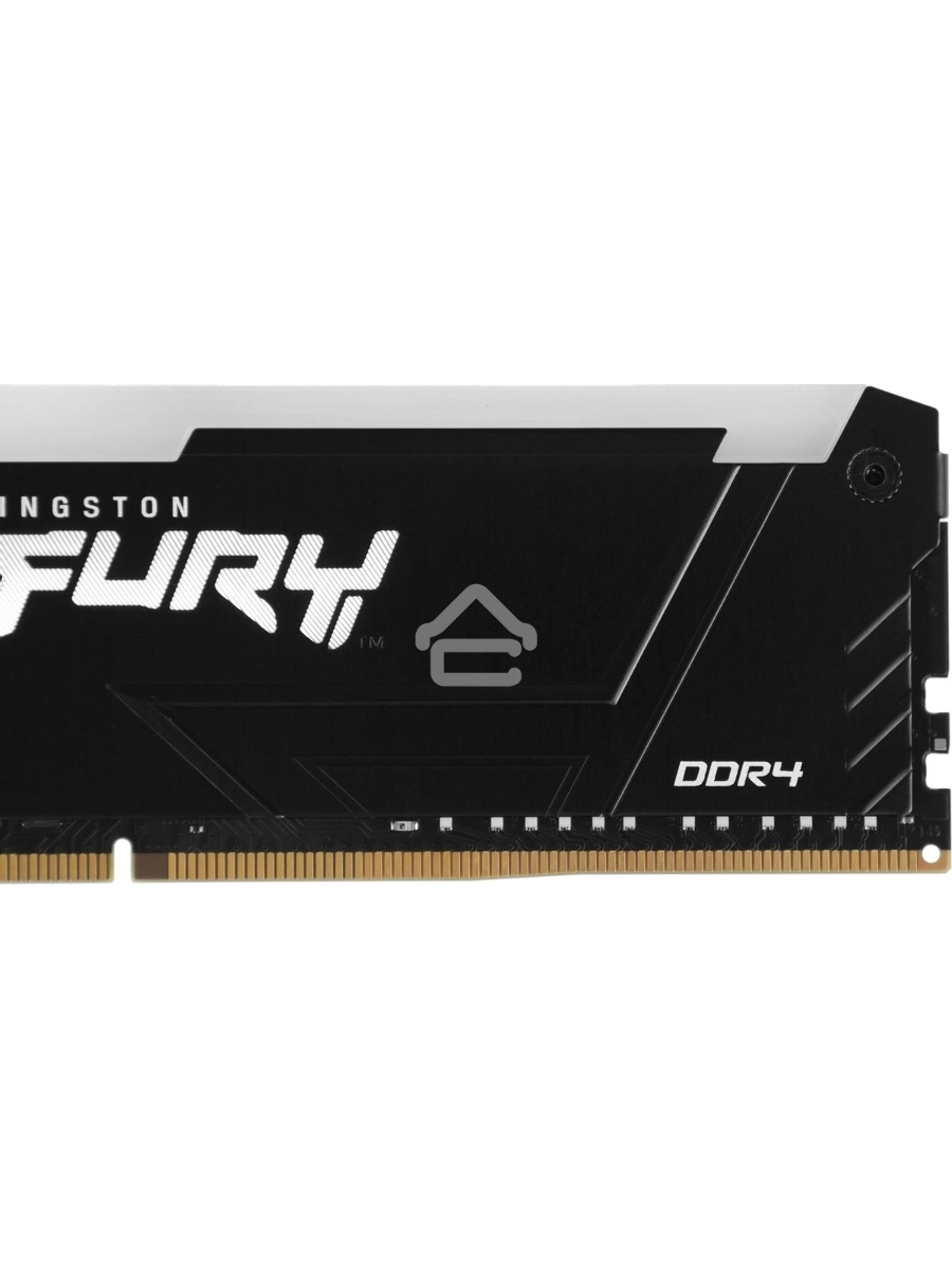 Оперативная память Kingston Fury Beast, DDR4, 8GB (1x8GB), 2666MHz, CL16, DIMM, с радиатором, RGB, чёрный