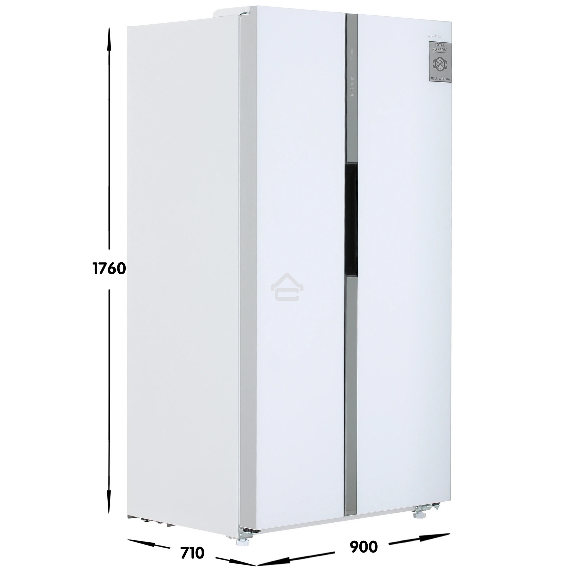 Холодильник Maunfeld MFF177NFW белый глянец двухкамерный 263/170л морозилка сбоку, No Frost, Side by Side
