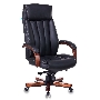 Кресло руководителя Бюрократ T-9922WALNUT/BLACK черный, кожа, крестовина дерево