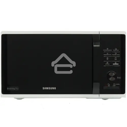 Микроволновая печь Samsung MG23K3515AW/BW, 800 Вт, 23 л, кнопки, поворотный механизм, белый/черный