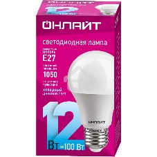 Лампа светодиодная ОНЛАЙТ 61141 OLL-A60-12-230-6.5K-E27 грушевидная