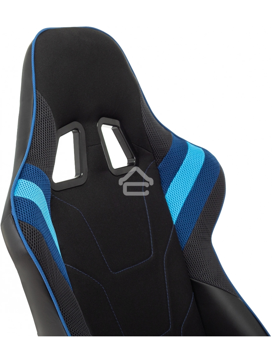 Кресло игровое Бюрократ VIKING 4 AERO BLUE черный/синий, искусст.кожа/ткань, две подушки