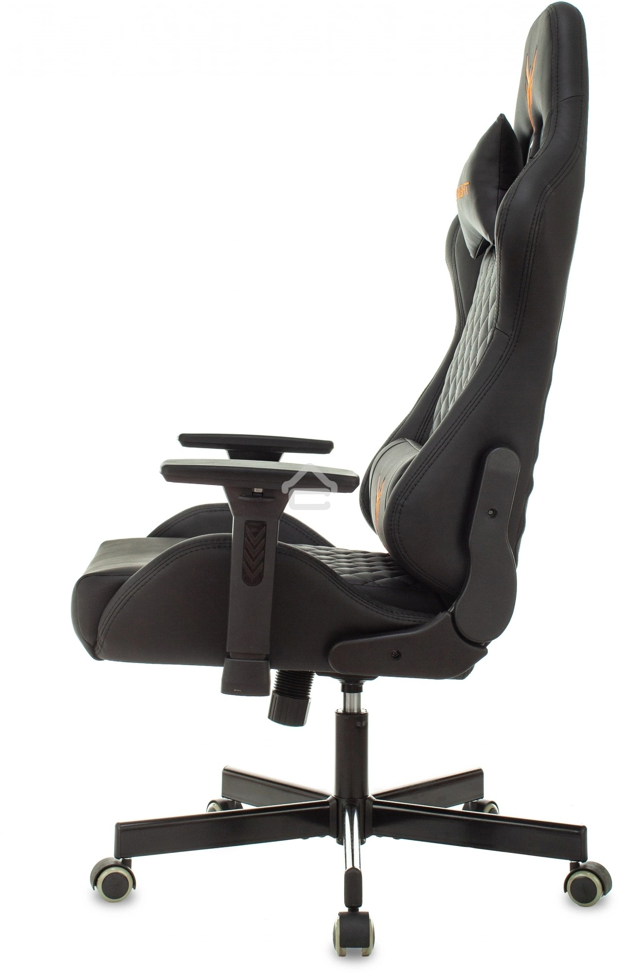 Кресло игровое Knight ARMOR черный, ромбик, эко.кожа, с подголовником, крестовина металл