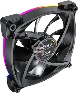 Вентилятор для корпуса Montech AX120 ARGb 120х120x25 черный 4-pin 27дБ (AX120 PWM BLACK) Ret