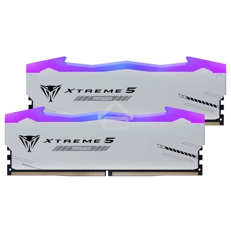 Оперативная память Patriot Viper Xtreme 5, DDR5, 32Gb (2x16GB), 6000MHz, CL30, DIMM, с радиаторами, RGb, серебристый