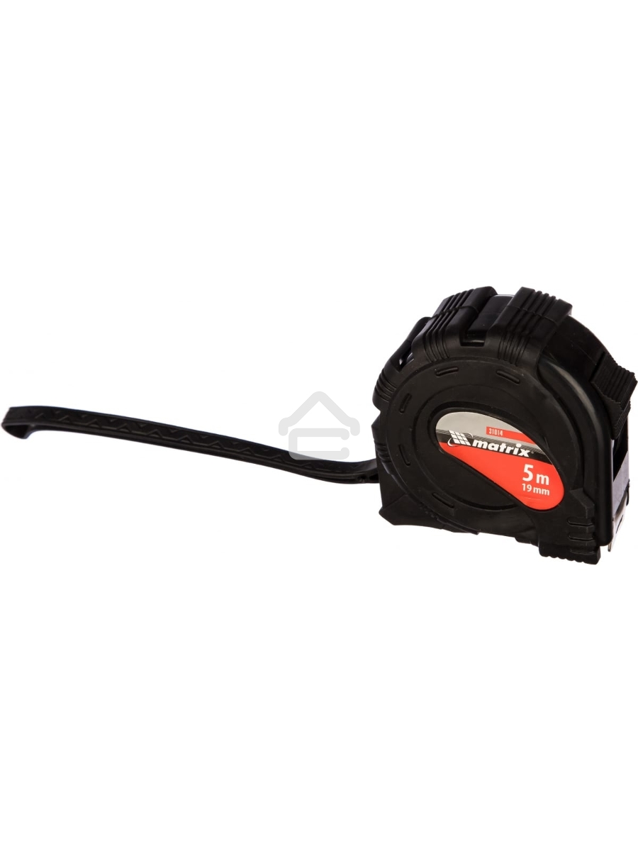 Рулетка MATRIX 31014 black 5мх19мм обрезиненный корпус