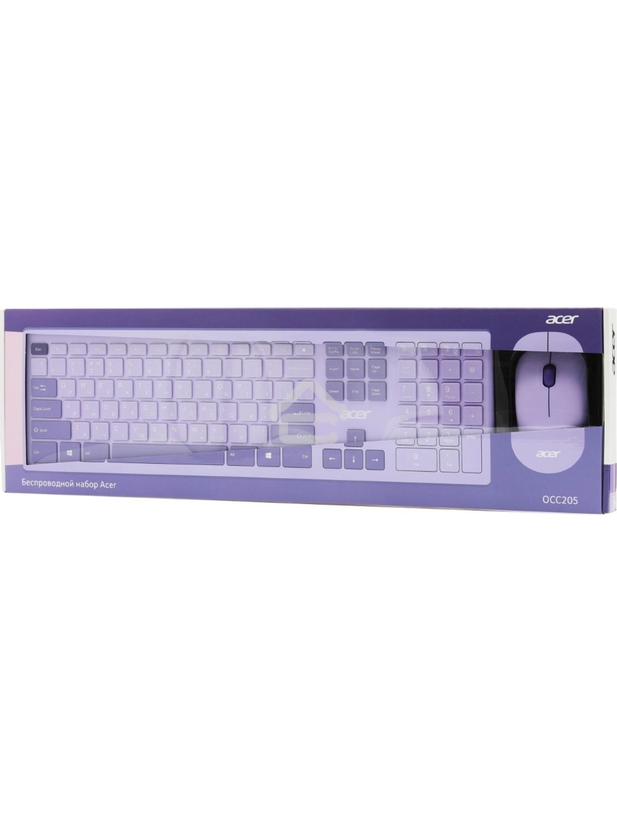 Клавиатура + мышь Acer OCC205 беспроводной USB, 1200 dpi, фиолетовый