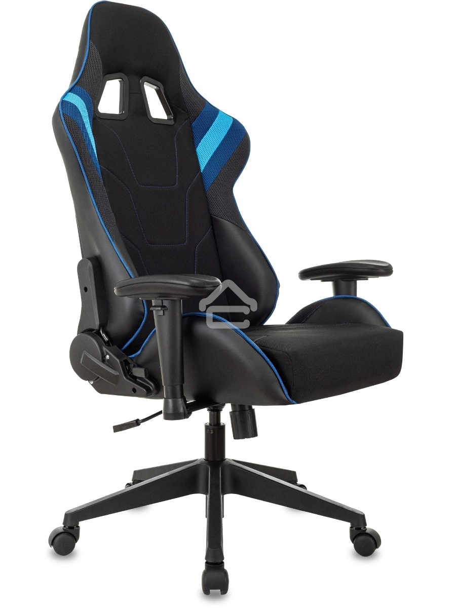 Кресло игровое Бюрократ VIKING 4 AERO BLUE черный/синий, искусст.кожа/ткань, две подушки