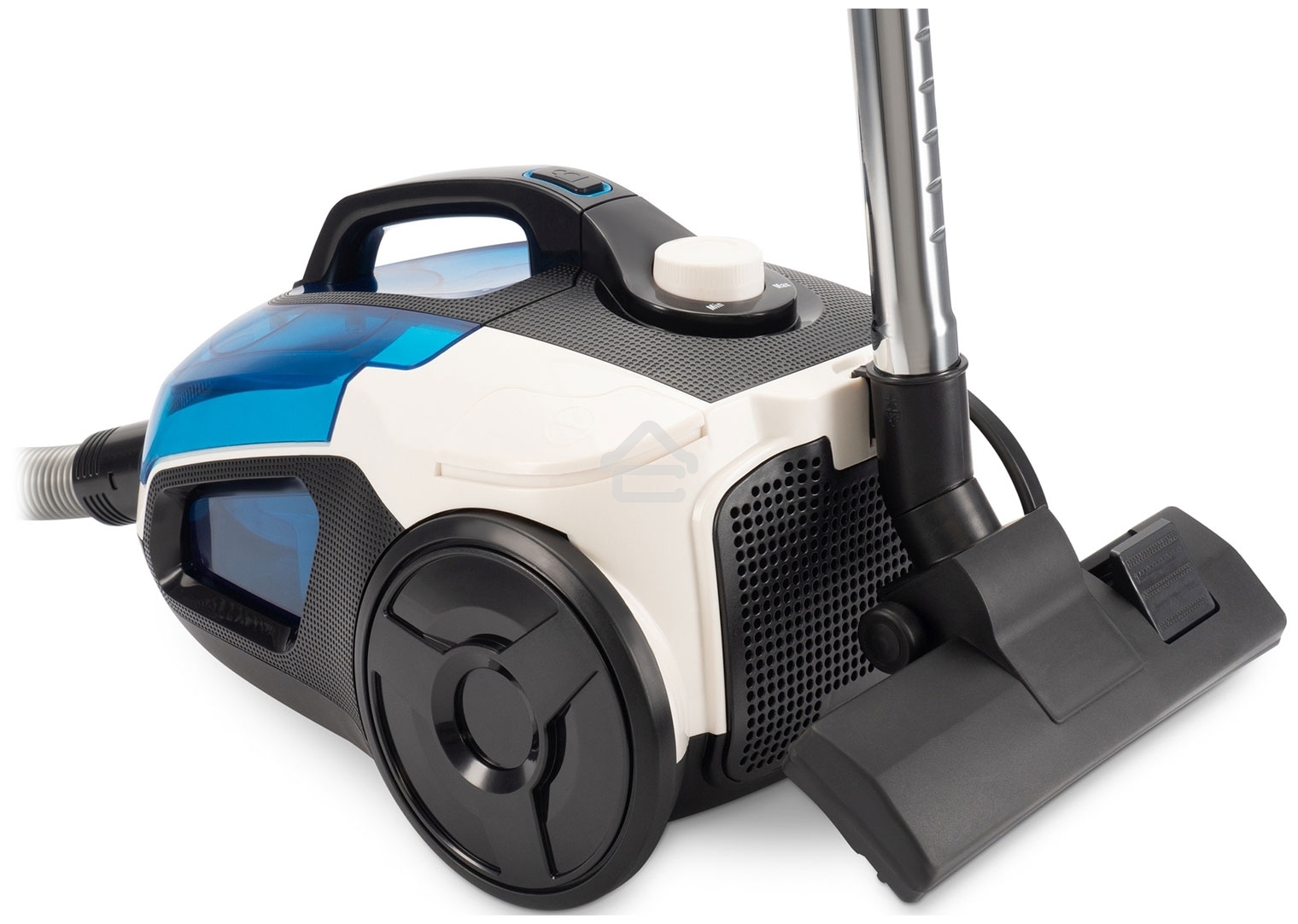 Пылесос Hyundai HYV-C3377 белый/синий, 380/2400 Вт, уборка сухая, пылесборник контейнер, 3.5 л