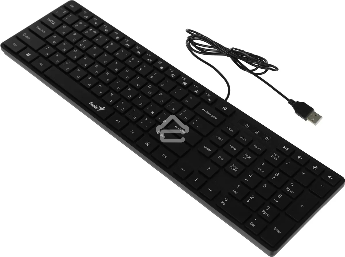 Клавиатура проводная Genius SlimStar 126, USB, черный