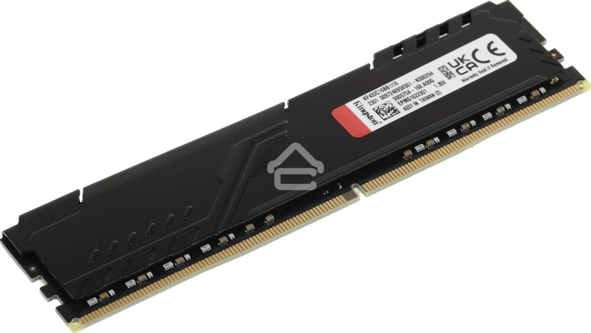 Оперативная память Kingston Fury Beast, DDR4, 16GB (1x16GB), 3200MHz, CL16, DIMM, с радиатором, черный