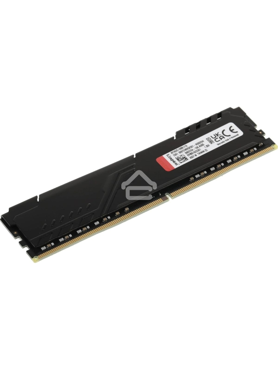 Оперативная память Kingston Fury Beast, DDR4, 16GB (1x16GB), 3200MHz, CL16, DIMM, с радиатором, чёрный