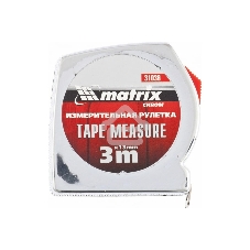Рулетка Matrix Chrom, 3 м x 13 мм, хромированный корпус Marix