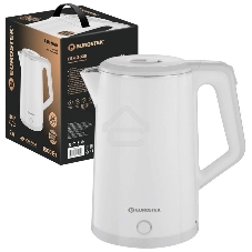 Чайник электрический Eurostek EEK-3028, 2 л, белый технология двухслойного корпуса COOL TOUCH