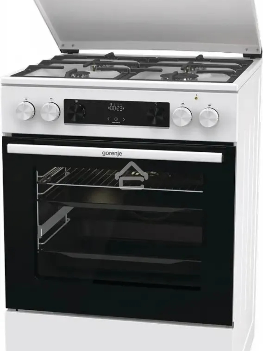 Плита комбинированная Gorenje GKS6C71WF белый, конфорок 4 газовых, духовка 71 л, 60 см x 85 см x 60 см