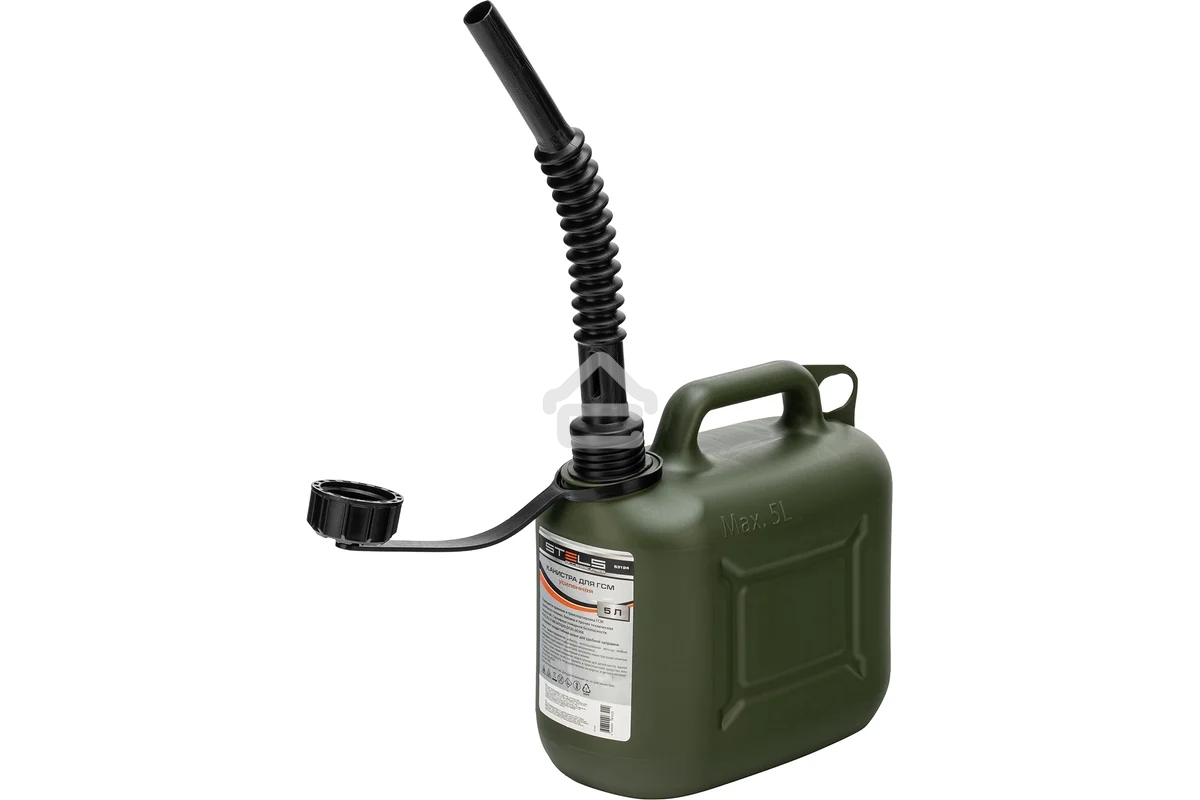 Канистра Stels для ГСМ вертикальная, 5 л., пластиковая, усиленная