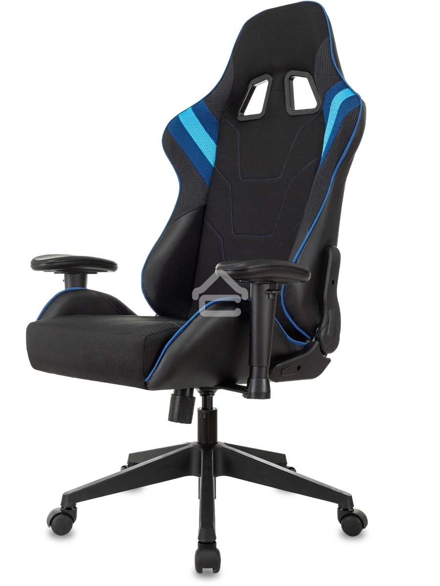 Кресло игровое Бюрократ VIKING 4 AERO BLUE черный/синий, искусст.кожа/ткань, две подушки