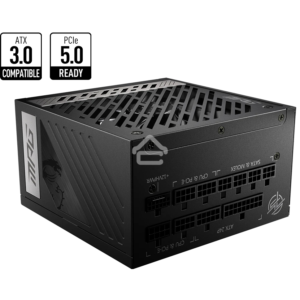 Блок питания MSI MPG A1000G RTL, 1000Вт, 80 PLUS Gold, модульный, RTL