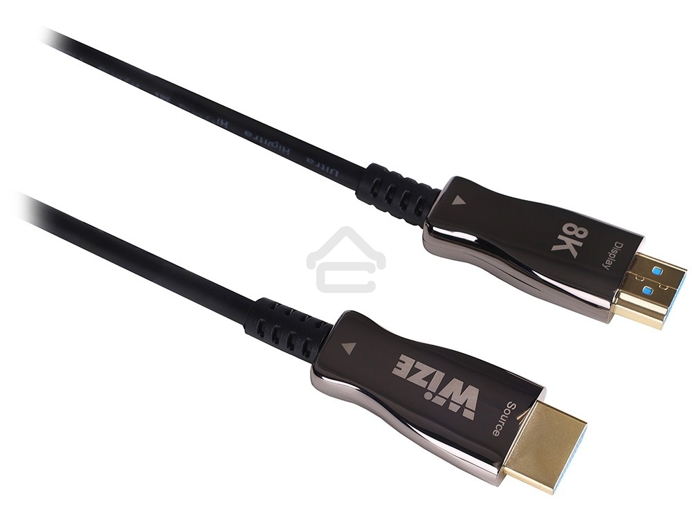 Кабель HDMI Wize AOC-8K-HM-HM-15M оптический, 15 м, 8K/60HZ 4:4:4, v.2.1, ARC, 19M/19M, HDCP 2.2, Ethernet, черный, коробка