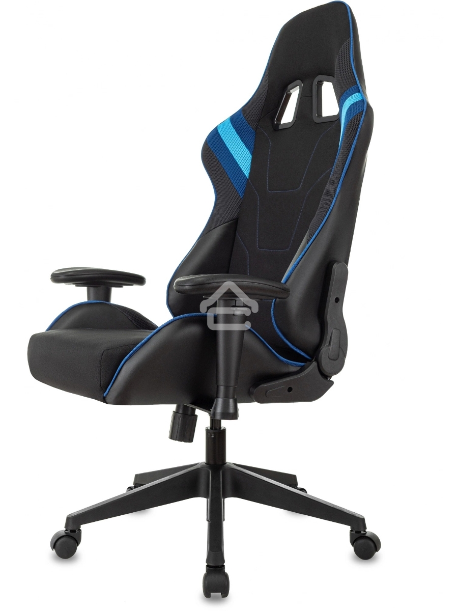 Кресло игровое Бюрократ VIKING 4 AERO BLUE черный/синий, искусст.кожа/ткань, две подушки