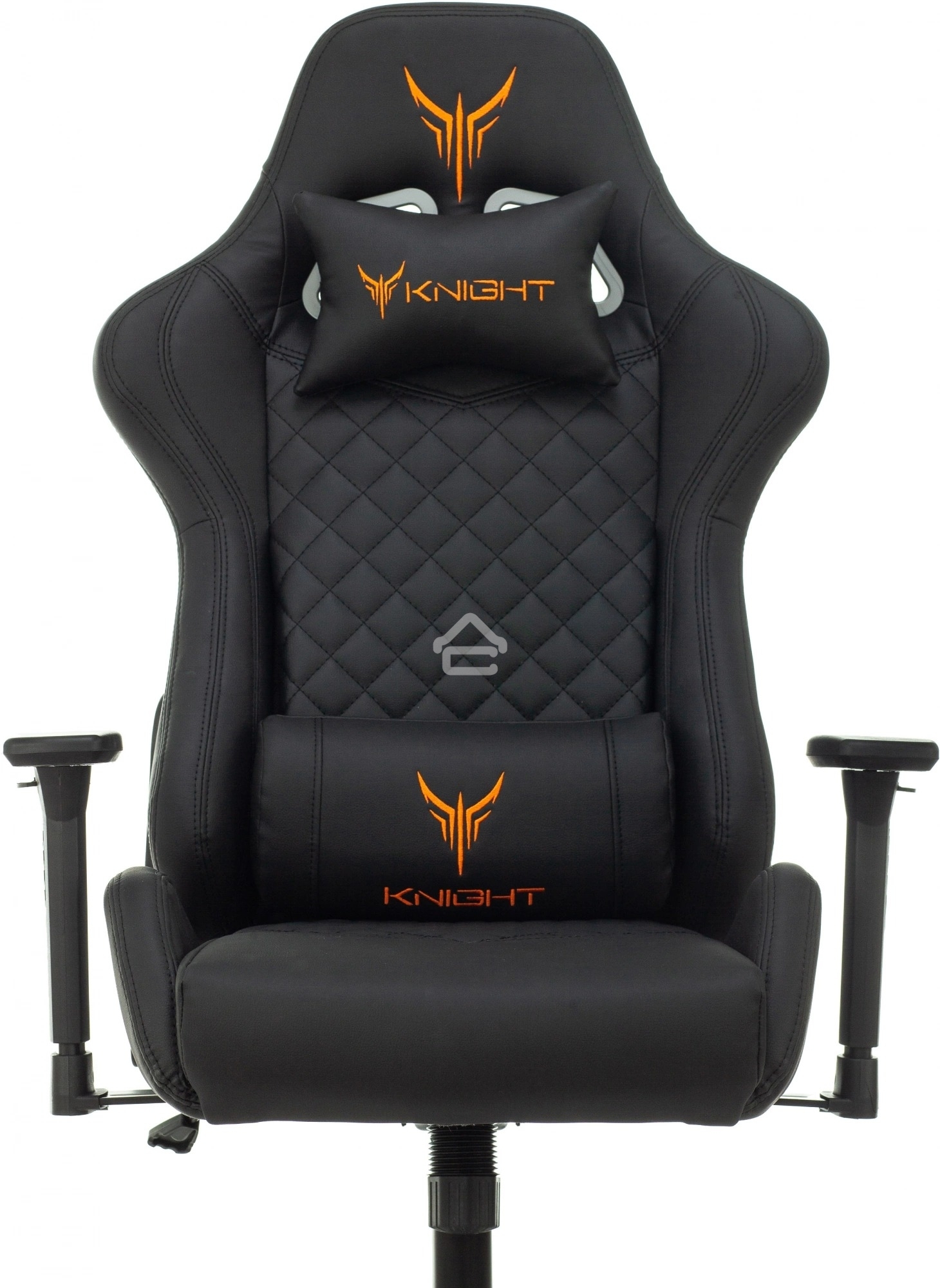 Кресло игровое Knight ARMOR черный, ромбик, эко.кожа, с подголовником, крестовина металл