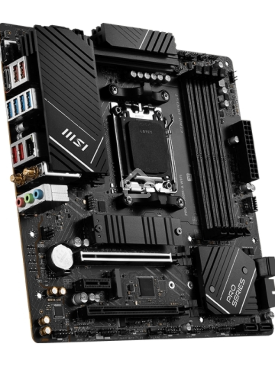 Материнская плата MSI PRO B650M-A WIFI, AM5, AMD B650, 4xDDR5, 4xSATA, 2xM.2, 1xPCI-E 4.0 x16, 1xPCI-E 4.0 x4, 1xDP, 1xHDMI, 1x2.5Gb LAN, 4xUSB 3.2 Gen 1, 4xUSB 3.2 Gen 2, 3x3.5 мм, 7.1, 802.11ax, 5.3, Micro-ATX