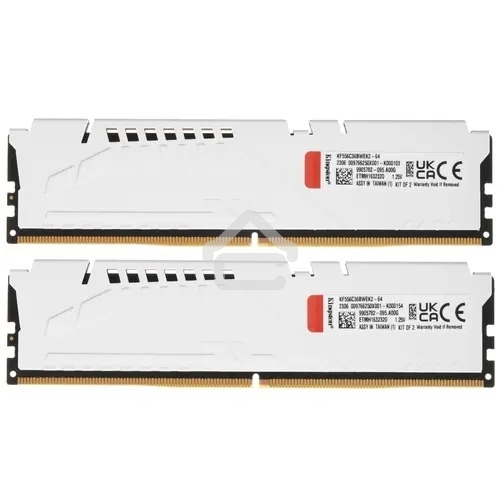 Оперативная память Kingston Fury Beast, DDR5, 64Gb (2x32 GB), 5600 MHz, CL36, DIMM, радиатор, белый