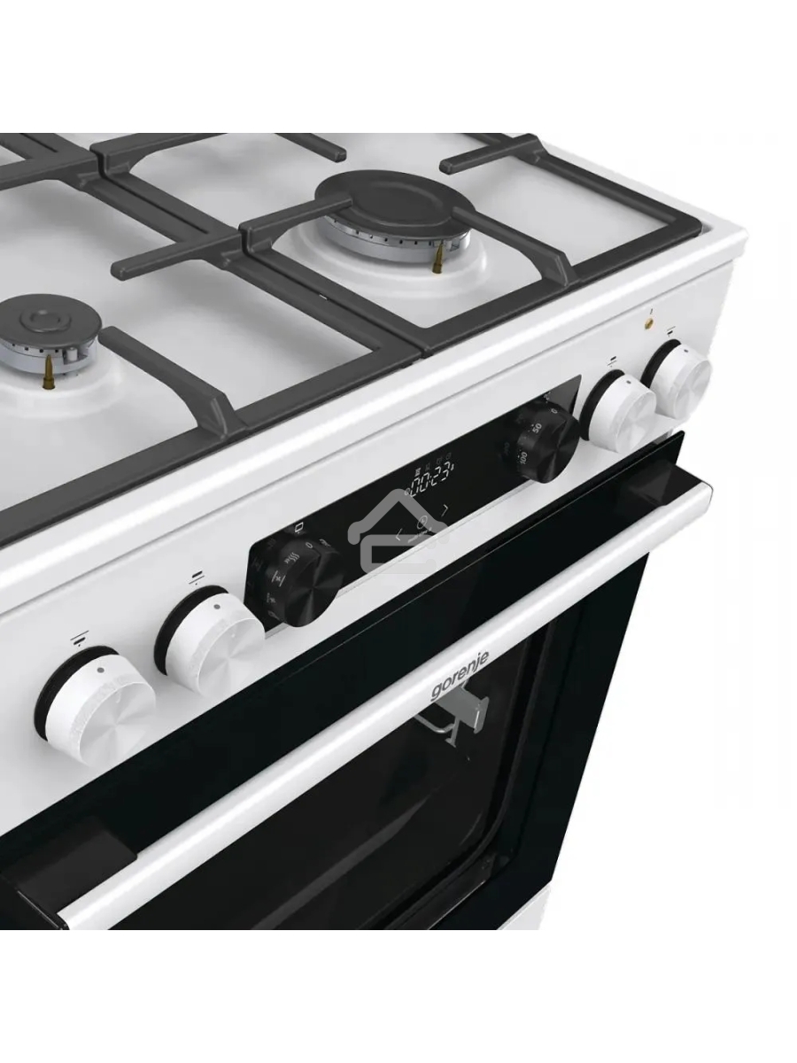 Плита комбинированная Gorenje GKS6C71WF белый, конфорок 4 газовых, духовка 71 л, 60 см x 85 см x 60 см