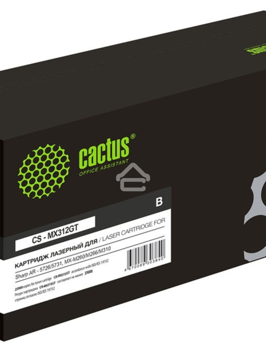 Картридж лазерный Cactus CS-MX312GT черный (25000стр.) для Sharp AR-5726/5731, MX-M260/M266/M310/M314/M354
